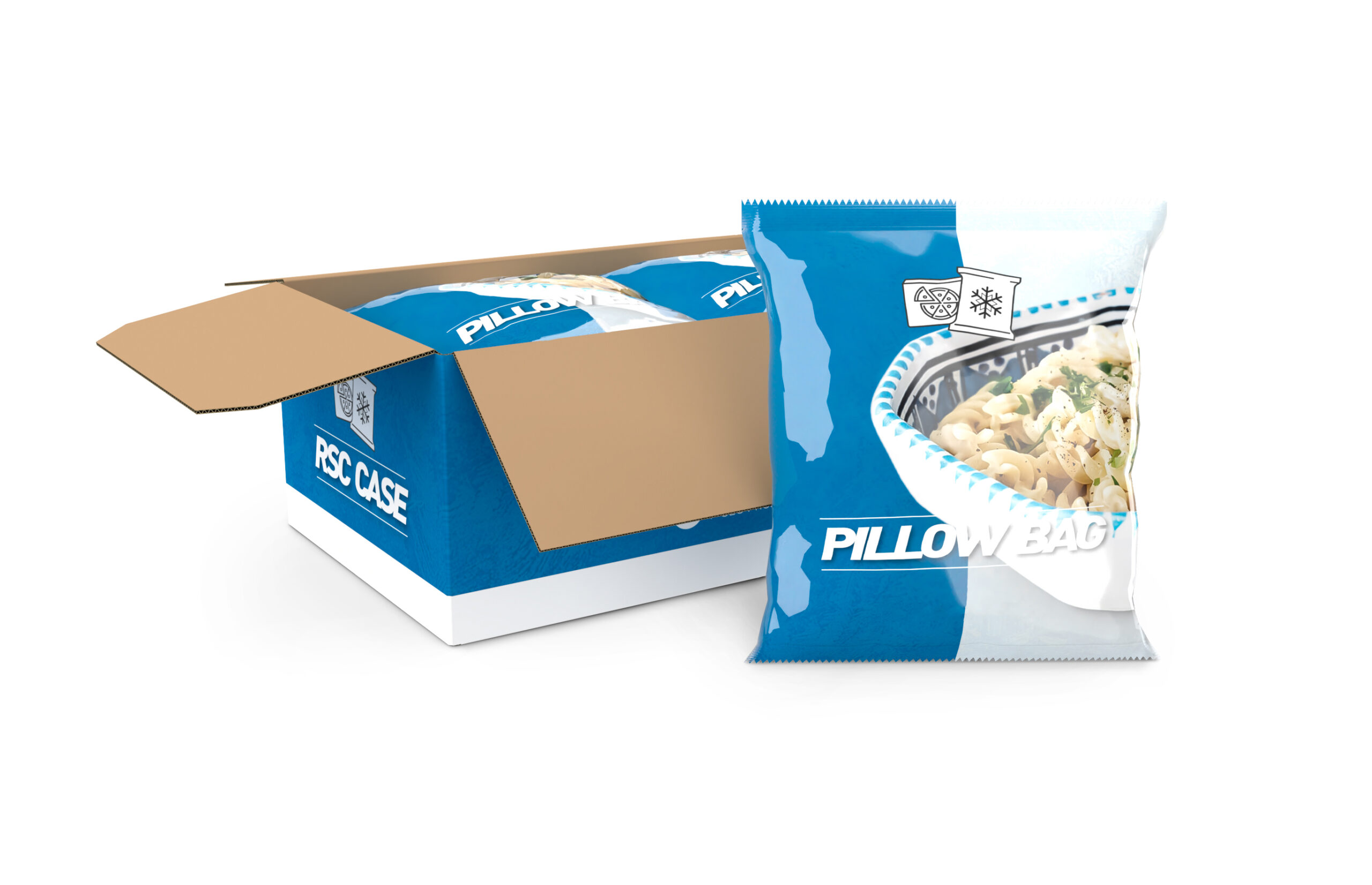Sachet coussin de produits surgelés